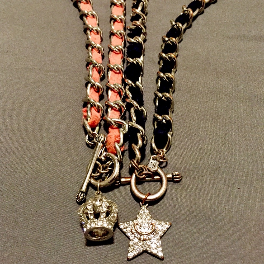 2 Juicy Couture Chain Pendant Necklaces